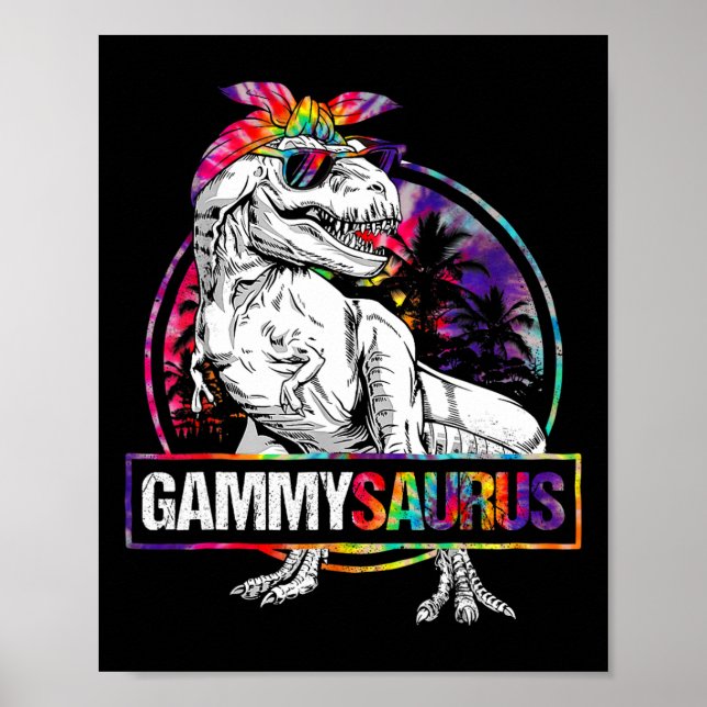 Gammysaurus Dinosaur Gammy Saurus Family Matching Poster (Framsidan)