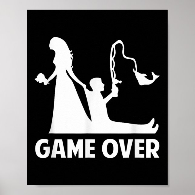 Gamover Bride Groom Bröllop Bachelor Bachelorette Poster (Framsidan)