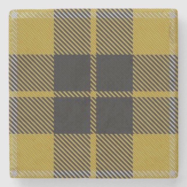Gamts Scots Tavern Klan Barclay Gult Tartan Underlägg Sten (Framsidan)