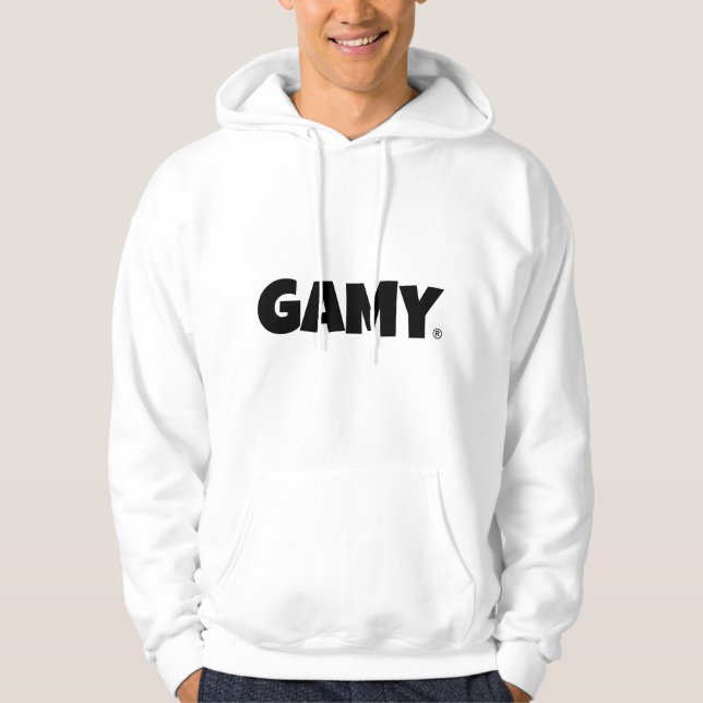 GAMY® Black Logo Herren Hoodie (Framsida)