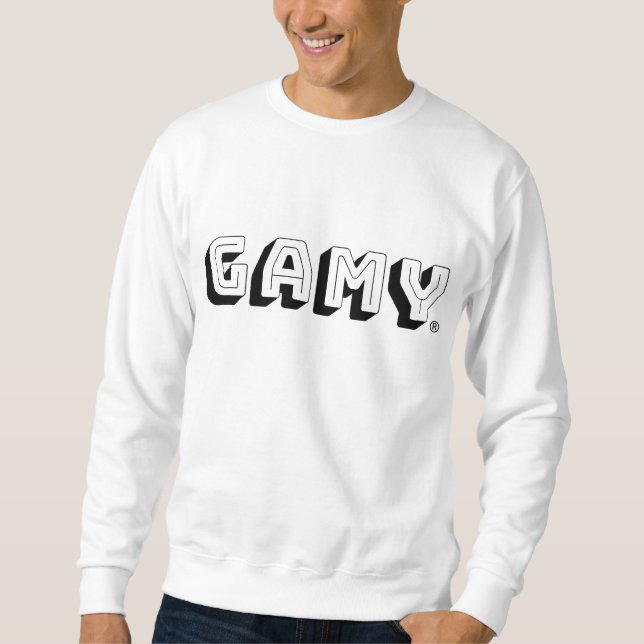 GAMY® Black Logo Herren Lång Ärmad Tröja (Framsida)