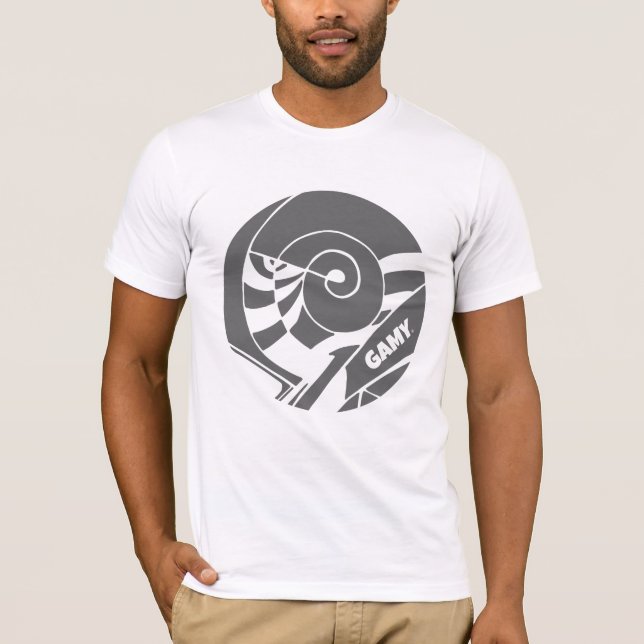 GAMY® Grey Logo Herren T-Shirt (Framsida)
