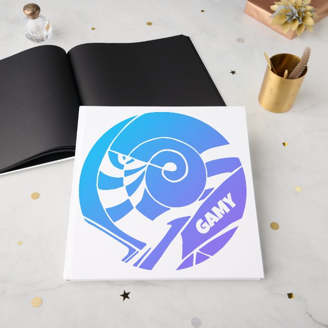 GAMY Logo Gästebuch Gästböcker (Framsidan öppen)