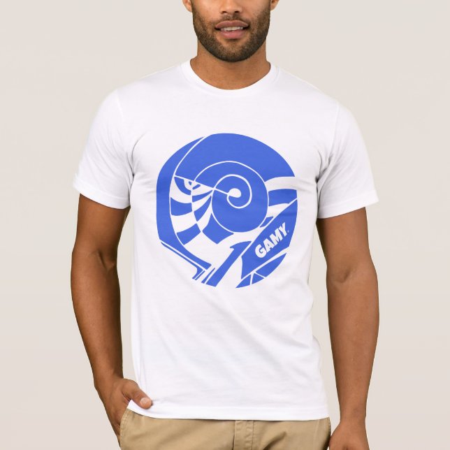 GAMY® Royal blue Logo Herren T Shirt (Framsida)