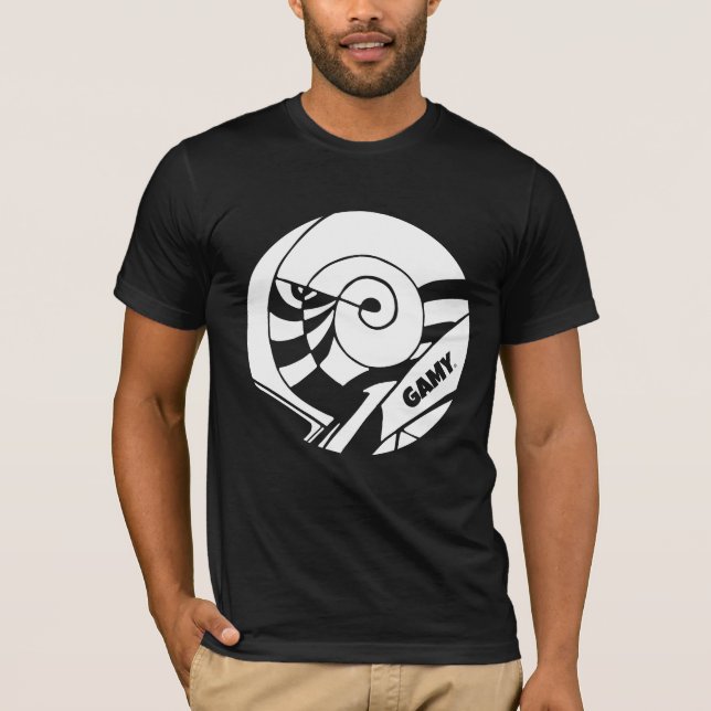 GAMY® White Logo Herren T-Shirt (Framsida)