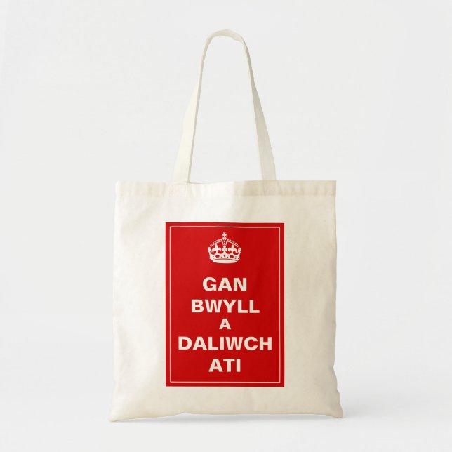 Gan Bwyll en walesisk Daliwch Ati ~ Tygkasse (Framsidan)