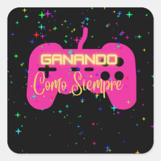 ganando como siempre, videogamer fyrkantigt klistermärke