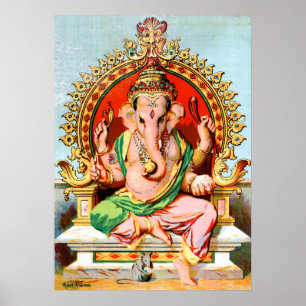 Ganapathi av Ravi Varma. Ganesha Poster