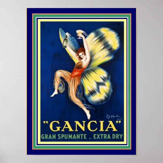 Gancia Ad Poster av Cappiello 12 x 16 (Framsidan)