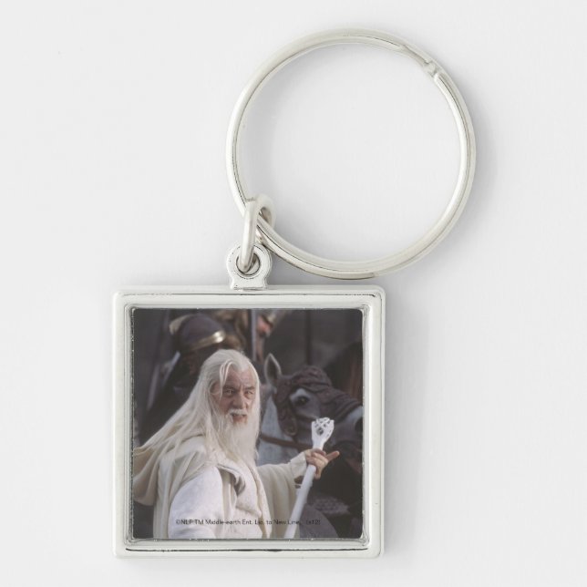 GANDALF™ Holdingpersonal Fyrkantig Silverfärgad Nyckelring (Framsidan)