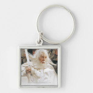 GANDALF™-kamp med ord Fyrkantig Silverfärgad Nyckelring