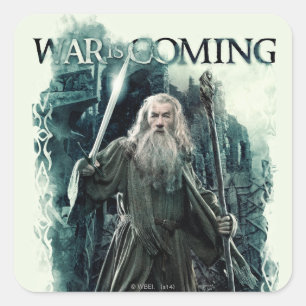 Gandalf - Krig kommer Fyrkantigt Klistermärke