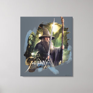 Gandalf med personal och svärd canvastryck