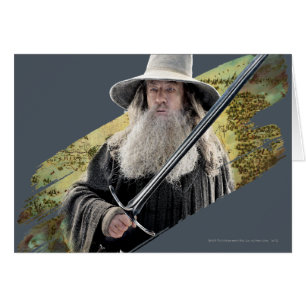 Gandalf med svärd-Grönt Hälsningskort