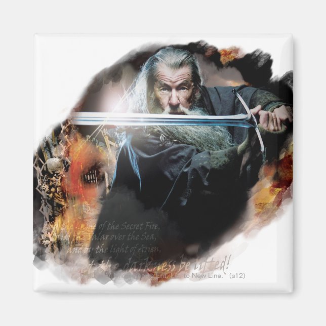 Gandalf med svärd i strid magnet (Framsidan)