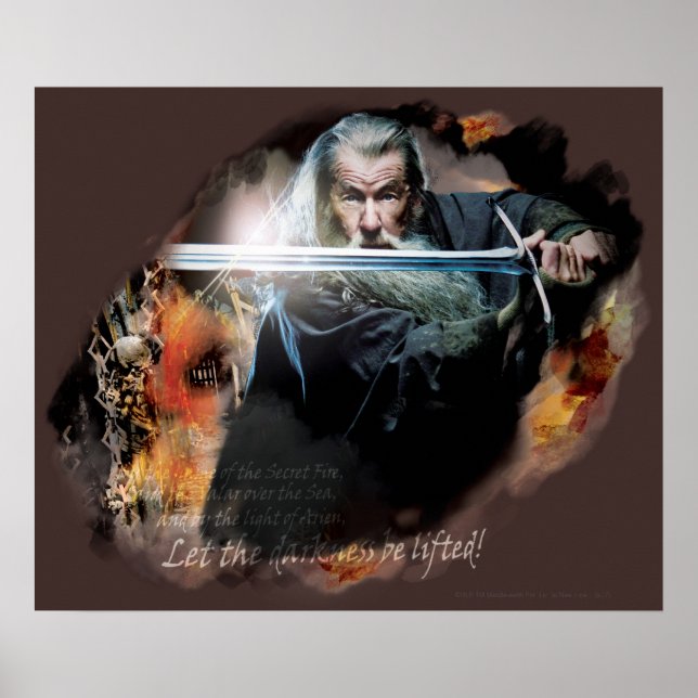 Gandalf med svärd i strid poster (Framsidan)