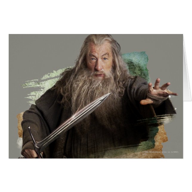 Gandalf med sword hälsningskort (Framsidan Horizontal)