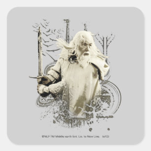 GANDALF™ med Sword Vector Collage Fyrkantigt Klistermärke