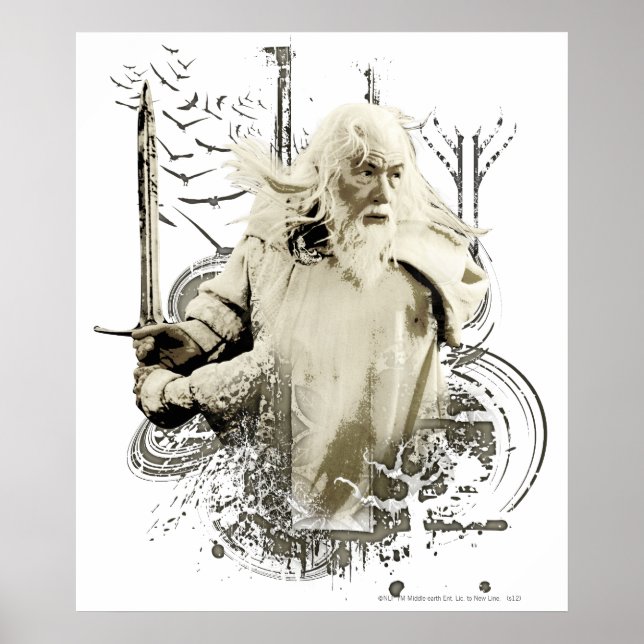 GANDALF™ med Sword Vector Collage Poster (Framsidan)