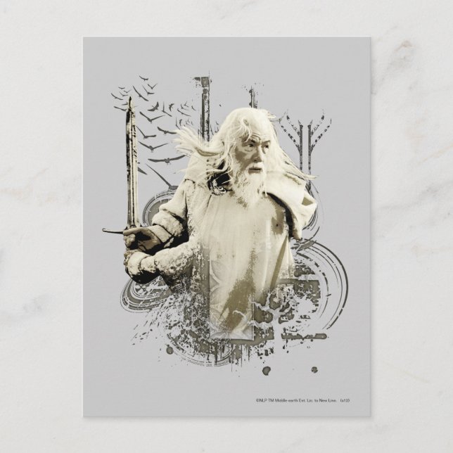 GANDALF™ med Sword Vector Collage Vykort (Framsida)