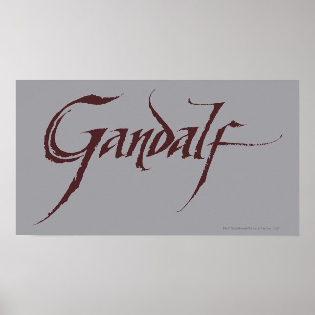 Gandalf Namn Solid Poster (Framsidan)