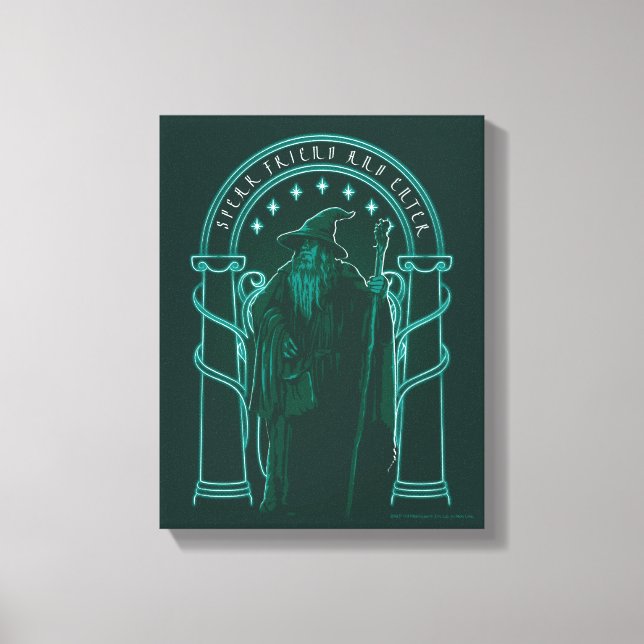 GANDALF™ "Speak Friend And Enter" Doors of Durin Canvastryck (Framsida)