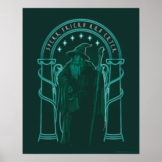 GANDALF™ "Speak Friend And Enter" Doors of Durin Poster (Framsidan)