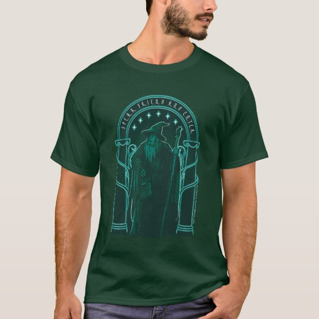 GANDALF™ "Speak Friend And Enter" Doors of Durin T Shirt (Framsida)