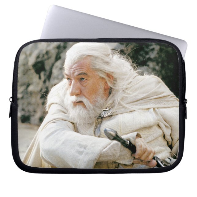 GANDALF™, vit med ord Laptop Sleeve (Framsidan)
