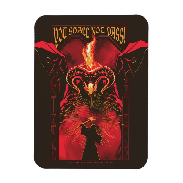 GANDALF™ Vs Balrog "Du ska inte passera" Grafik Magnet (Vertikal)
