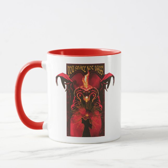 GANDALF™ Vs Balrog "Du ska inte passera" Grafik Mugg (Vänster)