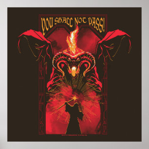 GANDALF™ Vs Balrog "Du ska inte passera" Grafik Poster
