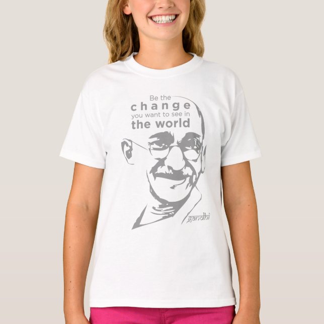 Gandhi ändring världsviten tee (Framsida)