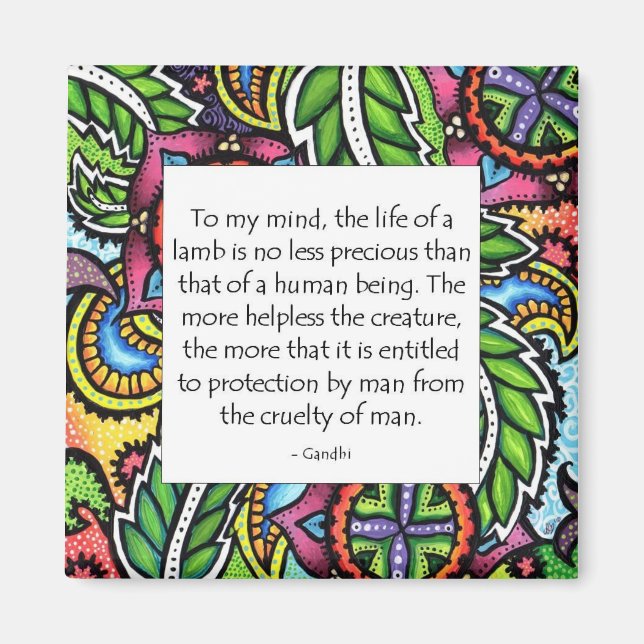 Gandhi Animal Quote Magnet (Framsidan)