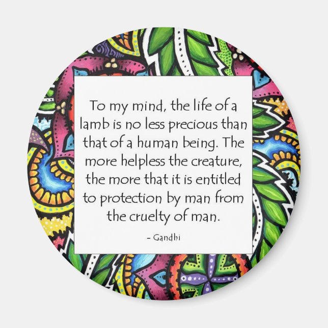 Gandhi Animal Quote Magnet (Framsidan)