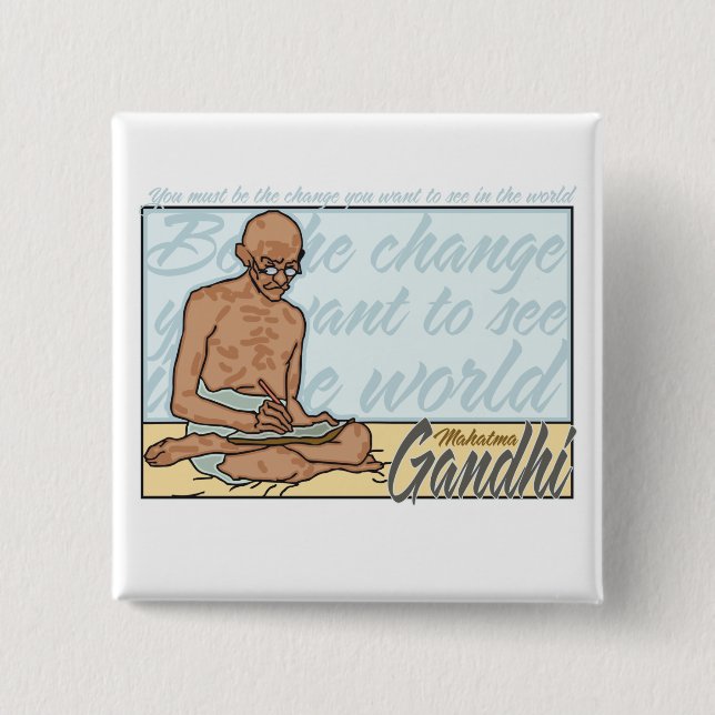 Gandhi är ändringscitationstecknet knapp (Framsida)