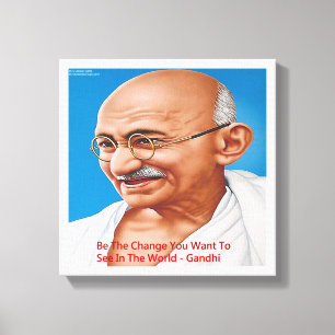 Gandhi & Be The Change Kvot Canvastryck