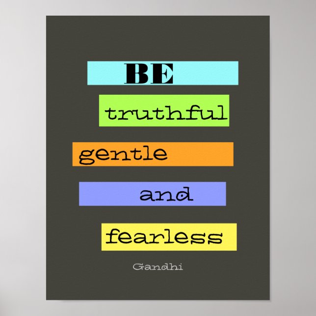 Gandhi-citat poster inspirerande färgstark (Framsidan)