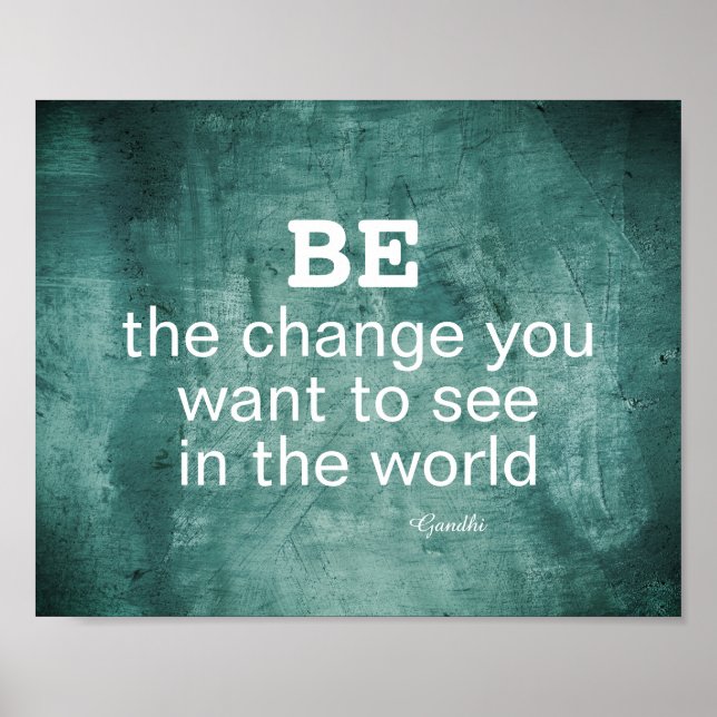 Gandhi-citatet BE the change motivation poster (Framsidan)