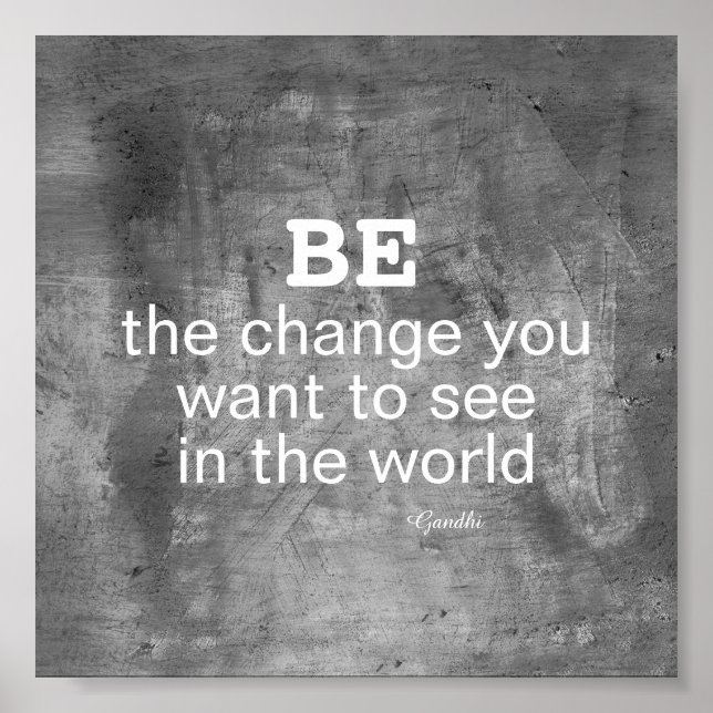Gandhi-citatet BE the change motivation poster (Framsidan)