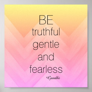Gandhi-citatet poster chevron-gult och rosa