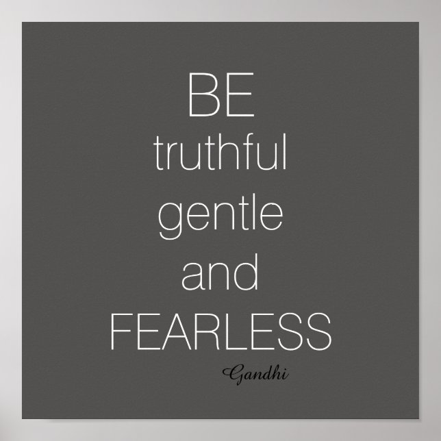 Gandhi-citatet poster grått och vit (Framsidan)
