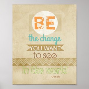 Gandhi-citatet poster inspiration om förändringen