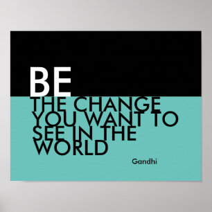Gandhi-citatet poster vara förändringen djärv mode