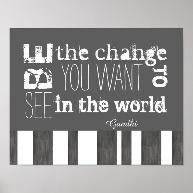 Gandhi-citatet poster vara förändringsväggkonsten  (Framsidan)