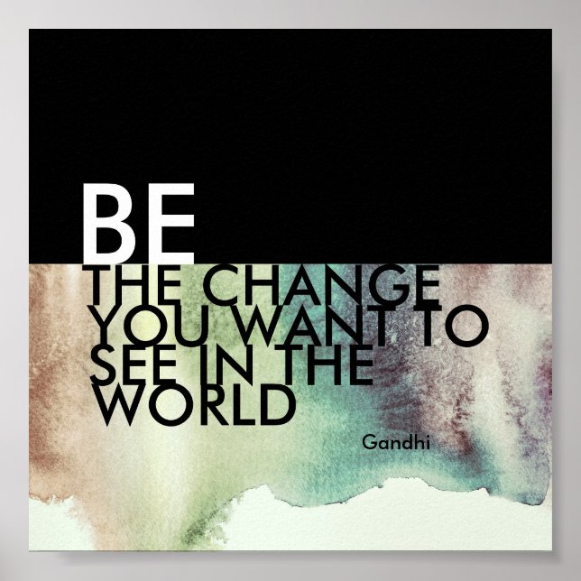 Gandhi-citatet poster vara vattenfärgen stil (Framsidan)