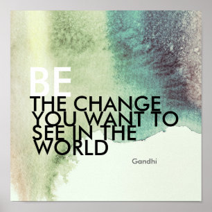 Gandhi-citatet poster vara vattenfärgen stil