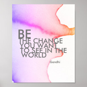 Gandhi-citatet poster vara vattenfärgen stil