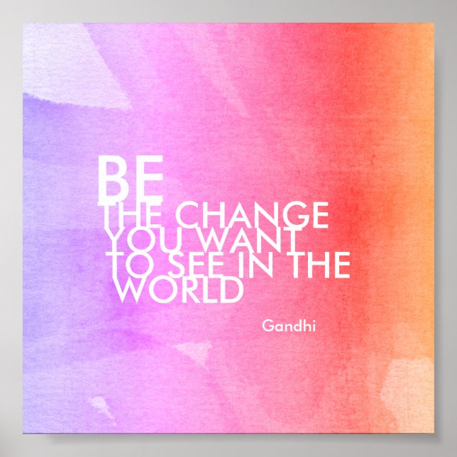 Gandhi-citatet poster vara vattenfärgen stil (Framsidan)