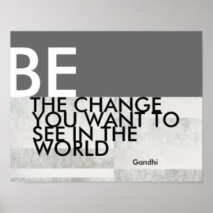 Gandhi-citattecken motivation poster grått och vit